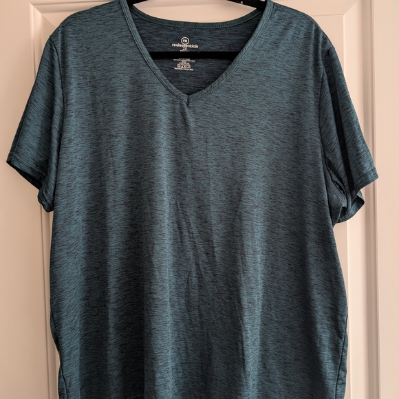 Bundle Of 3 Real Essentials Women's V-Neck Short Sleeve Tees - Teal, Black, Red - Picture 8 of 9